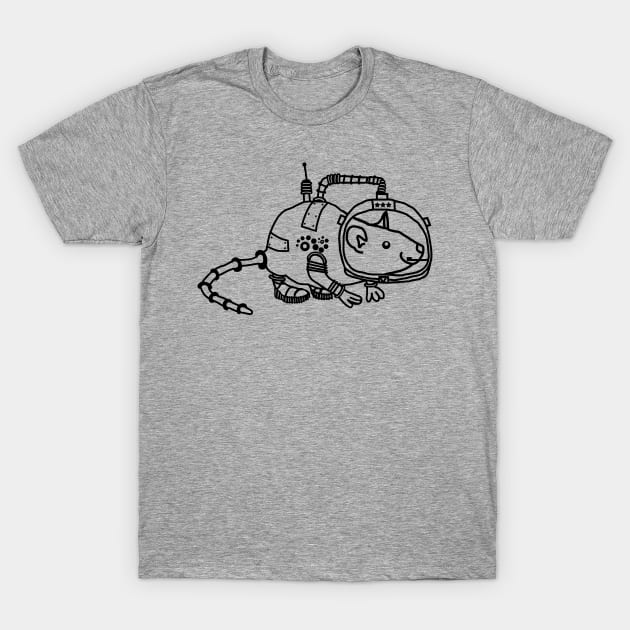 Astronaut Space Commander Purple Rat Line T-Shirt by ellenhenryart